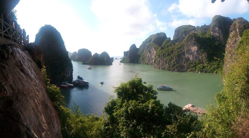 Vietnam_Ha Long Bay from atop cave panorama